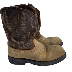 Ariat Men's Sz 10.5 10.5D Sierra Square Steel Toe Western Work Boots Cowboy